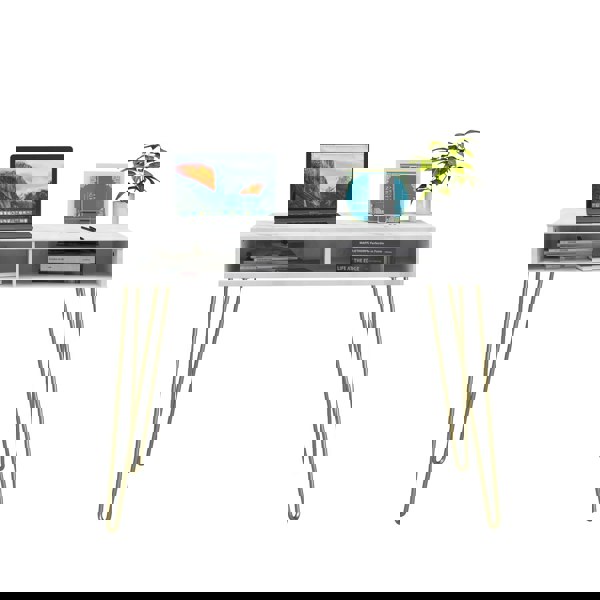 Dorel Home Novogratz Athena Desk in White Marble