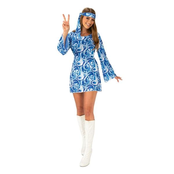 Bristol Novelty Womens/Ladies Flower Power Hippy Costume - Blue - 