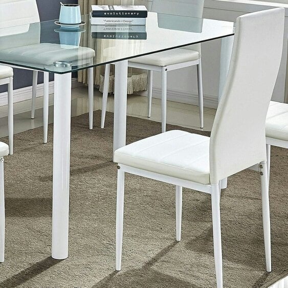 Kosy Koala Dining Chairs Set of 6 White Leather Kitchen Chairs