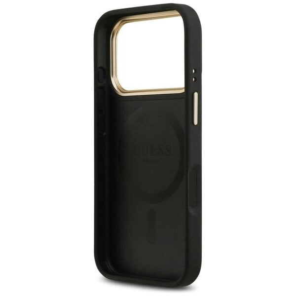 Guess Peony Hot Stamp Case with MagSafe for iPhone 17 Pro 6.3" Black - GUHMP17LPSAMSECK