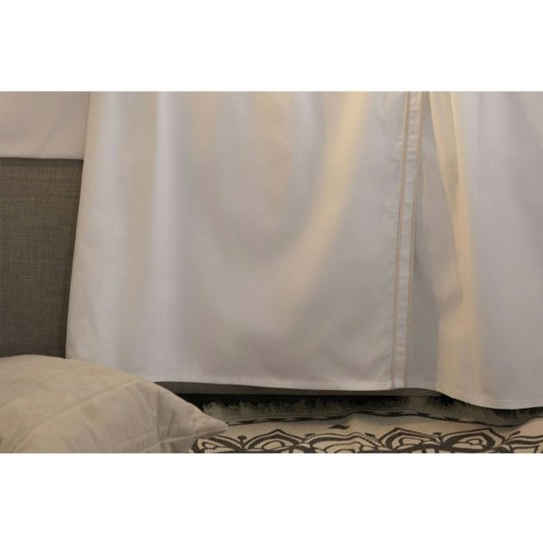 Belledorm Savoy Embroidered Detail Flat Sheet - Oyster