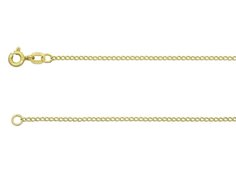 Cooksongold 9ct Yellow Gold 1.5mm Hallmarked Open Curb Necklace Chain