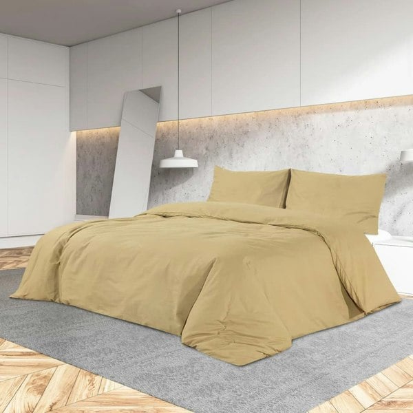 Berkfield Duvet Cover Set Taupe 200x200 cm Light-weight Microfiber