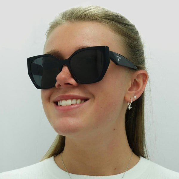 Prada Sunglasses PR19ZS 1AB5S0 Black Dark Grey