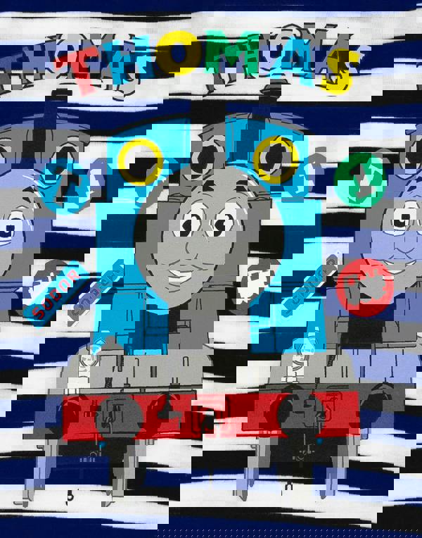 Thomas and Friends Boys Blue Thomas All-Over Print Short Sleeve Long Leg Pyjama Set