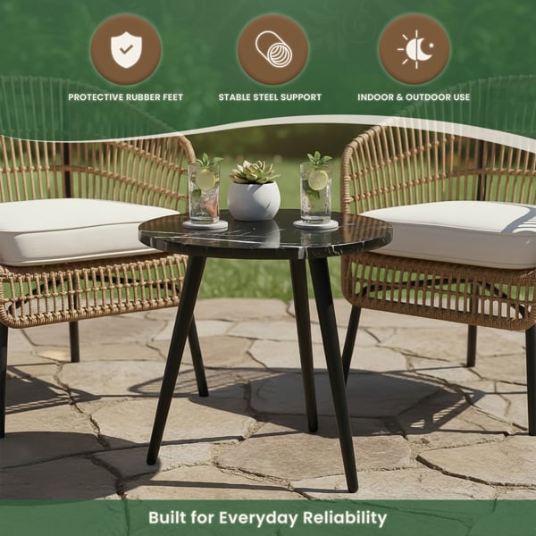 Black Marble Top Coffee Table