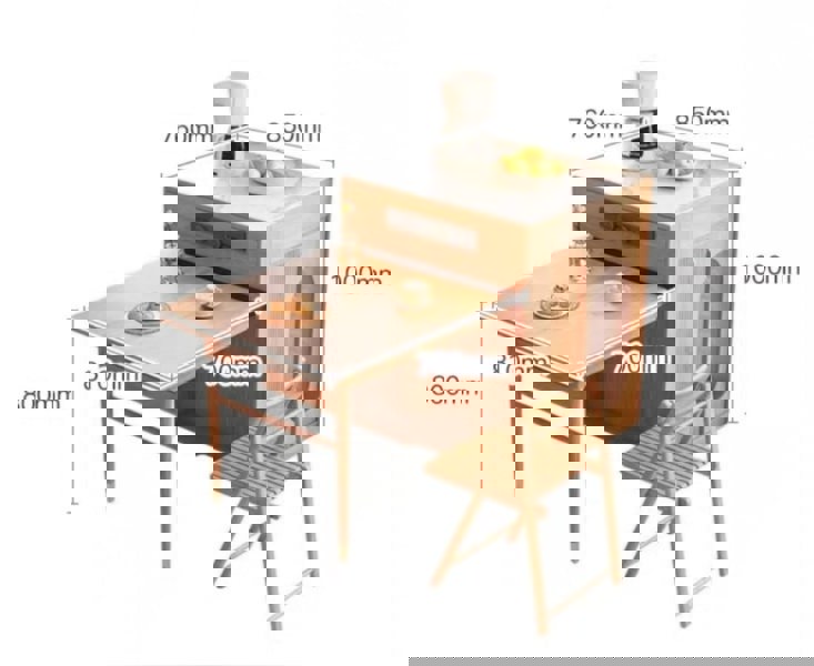 Kacey Extendable Dining Table Set, Storage, Solid Wood with 2 seater dining table with chairs