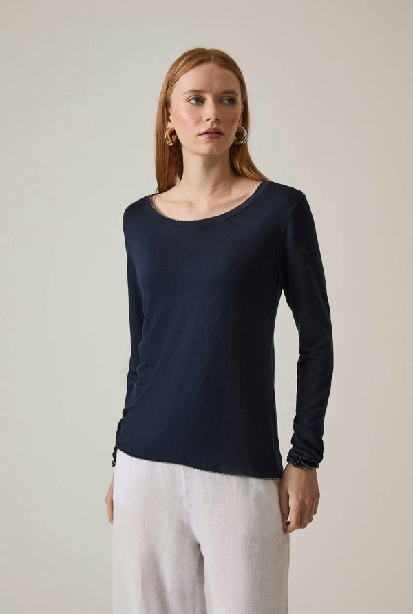James Lakeland Long Sleeve Navy Top
