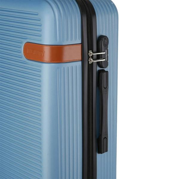 Infinity Luggage Hard Shell Blue Navy Classic Dual 4 Wheel Luggage Suitcase Set