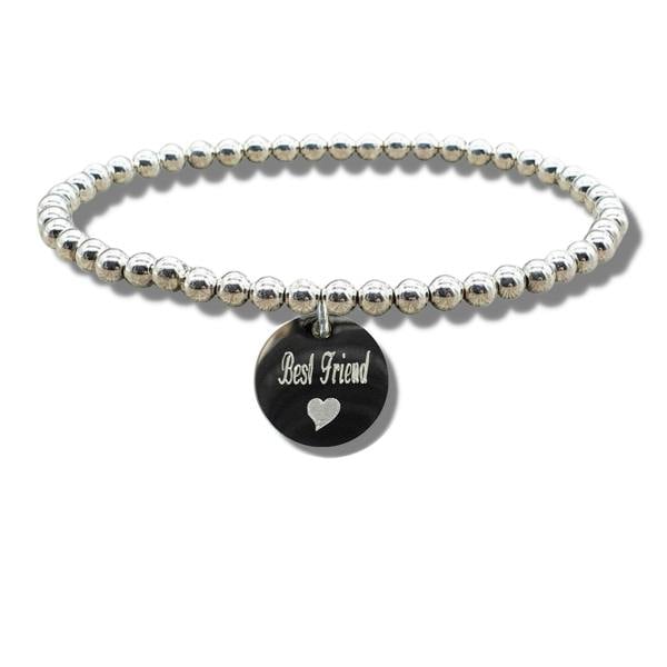 Aye Do Gifts Best Friend Silver Disc Bracelet & Heart Symbol