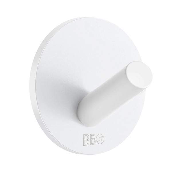 White stainless steel single towel hook
