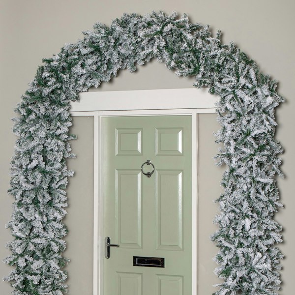 Samuel Alexander 8ft (2.60m) Samuel Alexander Double Door Snow Flocked Christmas Tree Arch with 2000 Tips