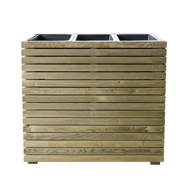 Cerland Horizon Tall Slatted Wooden Planter 90cm x 40cm 40L Modern Trough