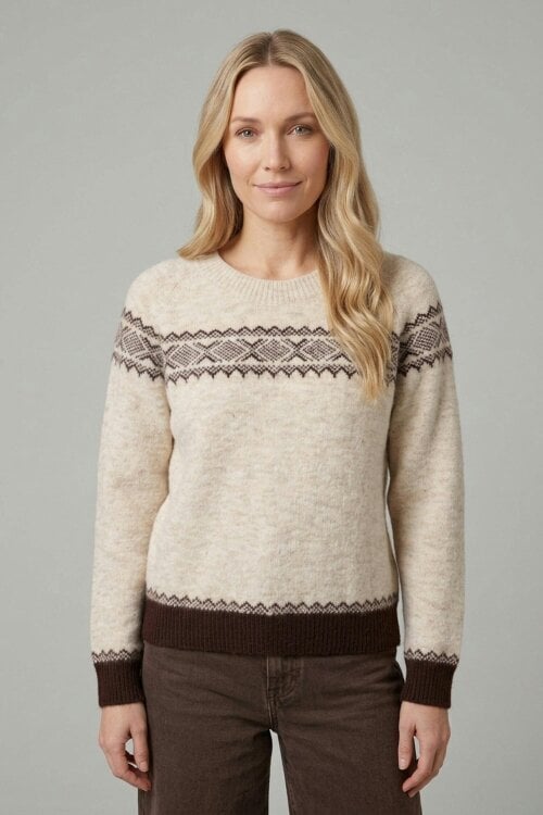 Izabel London Border Print Relaxed Jumper