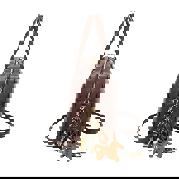 Kitise Structured Box Satchel Handbag Crossbody Purse Dog Charm