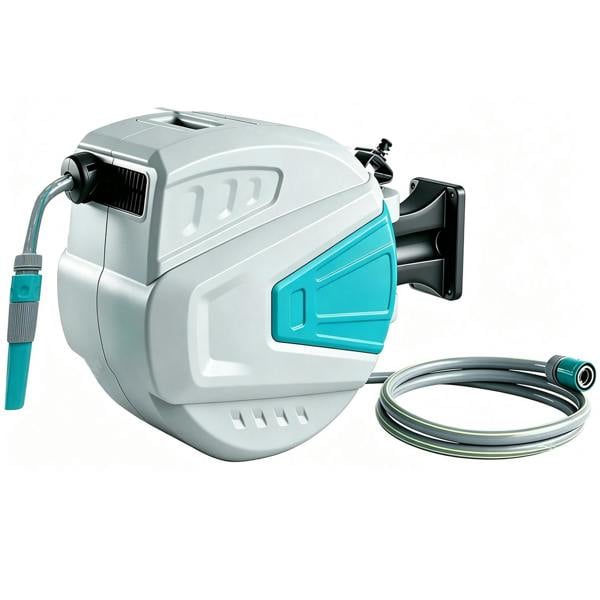 Gr8 Garden Retractable Garden Hose Reel 20m + 2m, Wall Mounted Auto Rewind with 180° Swivel Bracket