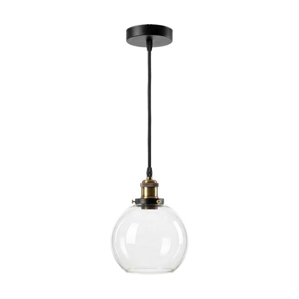 Emitto Ceiling Pendant Light Retro Industrial Glass LampShade Adjustable Cable