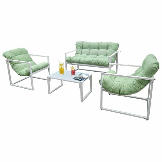 Neo Green 4 Piece Outdoor Metal Patio Garden Furniture Set