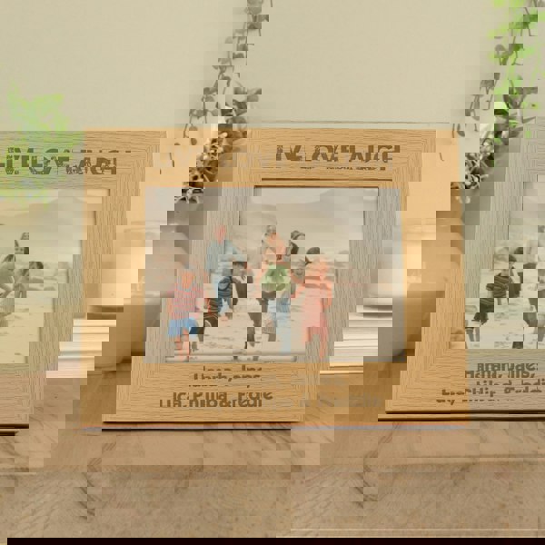 Personalised Memento Company Personalised Live Love Laugh 5x7 Landscape Oak Finish Photo Frame