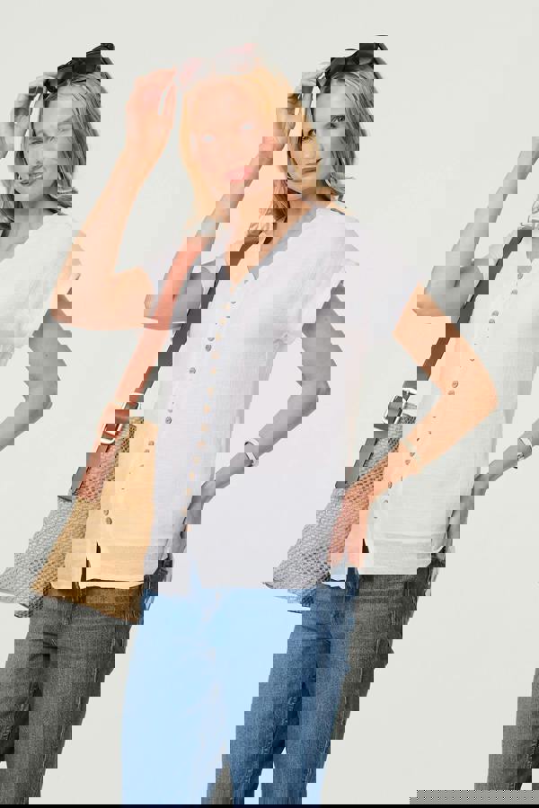 White | Relaxed Layered Short Sleeve Shirt