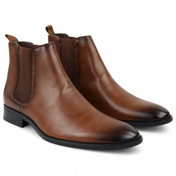Dolcetto Men's Chelsea Slip-On Office Ankle Boots