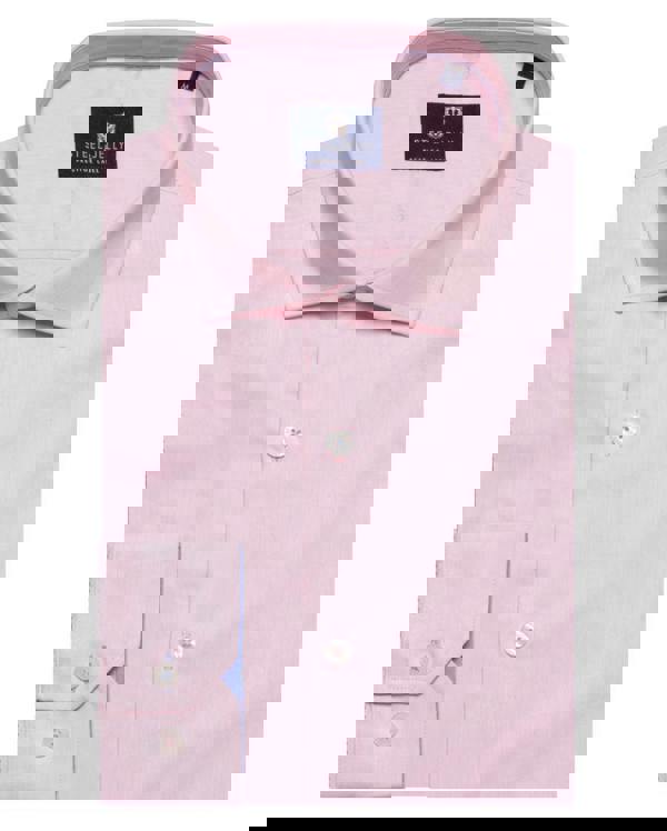Steel & Jelly Pink Superfine Twill Long Sleeve Smart Shirt