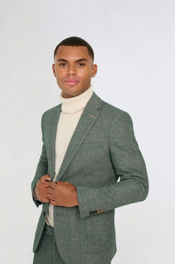 Harry Brown London Henry Tweed Blazer in Green