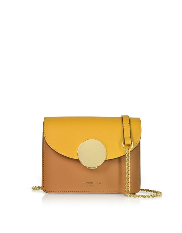 Le Parmentier New Ondina Mini Color Block Shoulder Bag - Caramel / Saffron