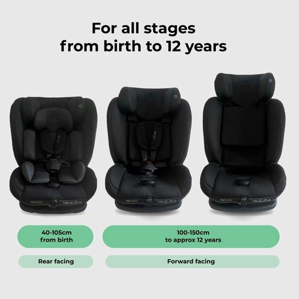 My Babiie MBCS100 i-Size (40-150cm) Car Seat Non-ISOFIX - Black