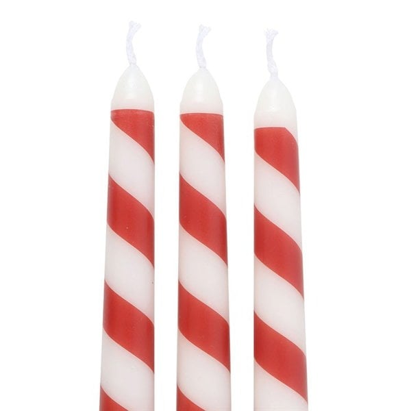 Serano Set of 3 Candy Cane Stripe Taper Candles