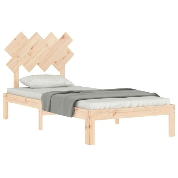 Berkfield Bed Frame with Headboard 90x200 cm Solid Wood