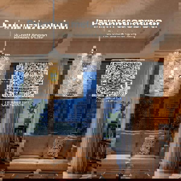 Emitto Ceiling Light Shade Moroccan Style Silver Chrome Pendant Shade Lamp Decor