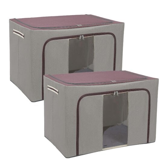 Havendro 100L Clothes Storage Bags Zipped Organizer Underbed Wardrobe Cube Closet Boxes