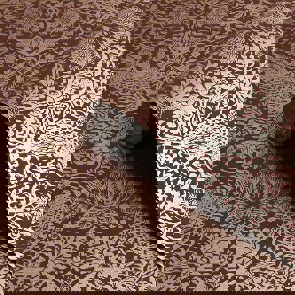 William Morris At Home Strawberry Thief Fibrous Wallpaper | Burgundy