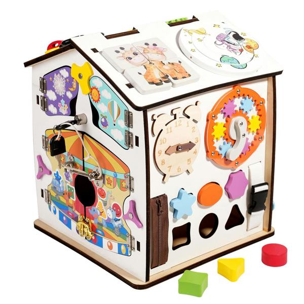 Dyzi Montessori Busy House Robot Puzzle Educational Board Sensory Life Motor Skill Dyzi