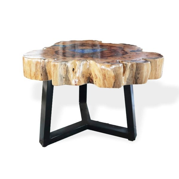 Ancient Wisdom Tamarind and Resin Coffee Table - Sky Blue