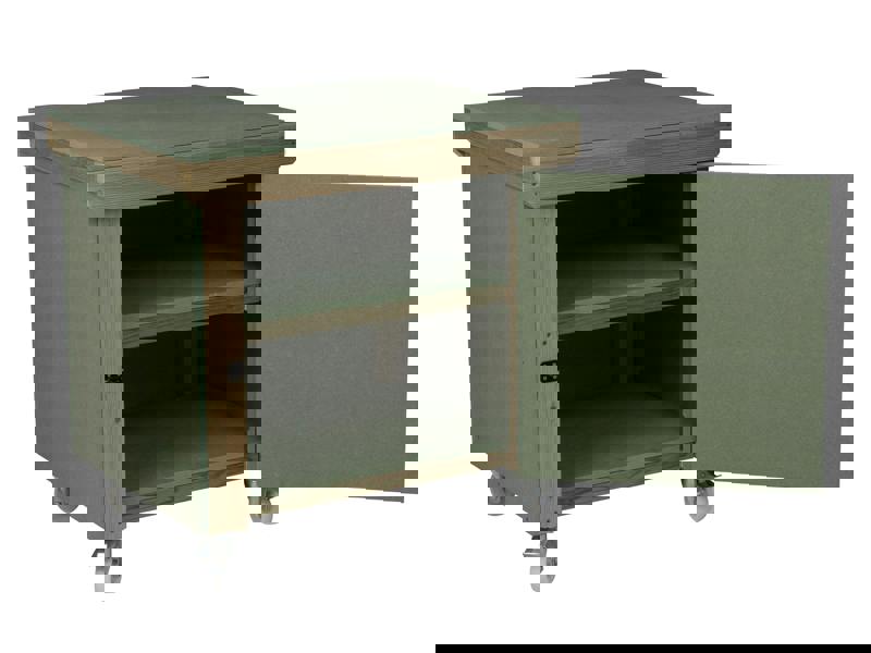 Arbor Garden Solutions Wooden UniMDF Moisture Resistant Workbench With Lockable Cupboard (V.9) With Wheels, Double Shelf