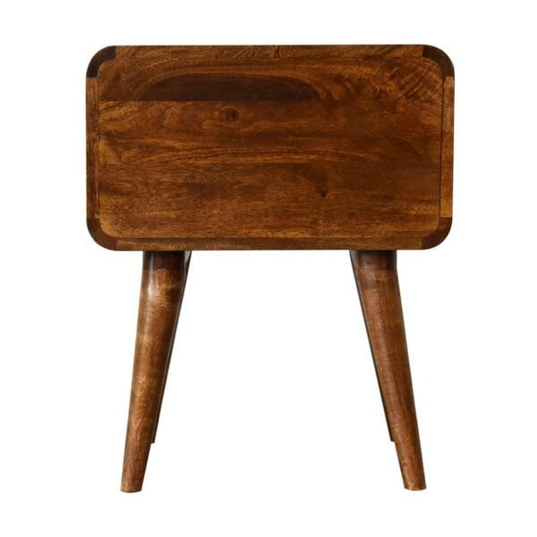 Wyld Haus Ostuni Curved Mango Wood Chestnut Bedside Table 2 Drawers