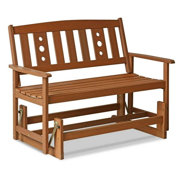 WALPLUS Tioman Outdoor Hardwood New Mexico Glider, Natural | Modern Home Decor