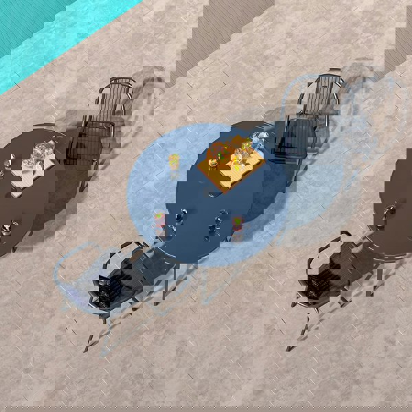 Outdoor Round Dining Set Tempered Glass Table and Rattan Chairs Garden Dining Sets Living and Home