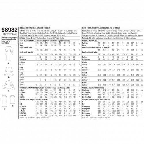 Simplicity Sewing Pattern 8982, Dresses, Tops, Skirts for Women, H5 (6-8-10-12-14) - Easy