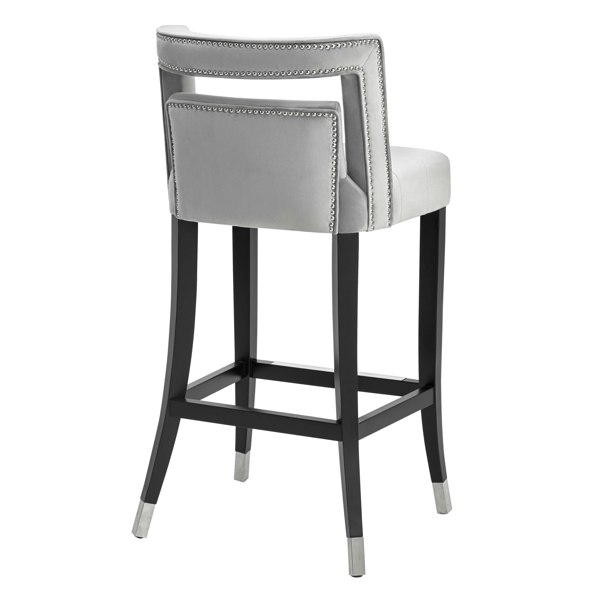 Furniture Edit Hart Grey Velvet Bar Stool