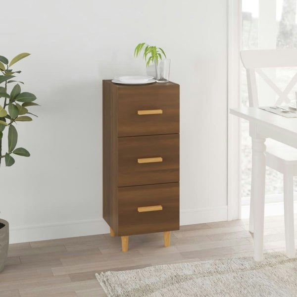 Berkfield Sideboard Brown Oak 34.5x34x90 cm Engineered Wood