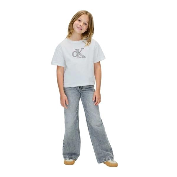 Calvin Klein Childrens/Kids Jeans Big Logo Regular T-Shirt - White - 