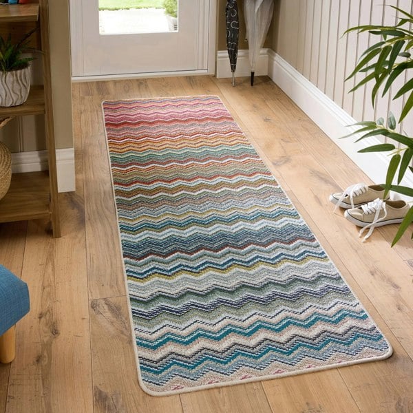 My Mat Stain Resistant Candy Multi Rainbow Zig Zag