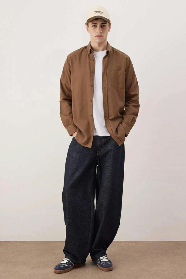 WOVCOR Regular Fit Gabardine Textured Men’s Shirt