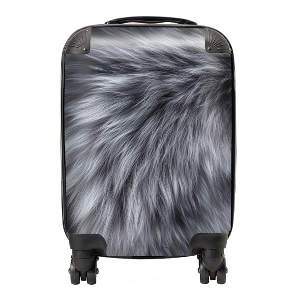 Warren Reed Silver Fox Fur Print Suitcase