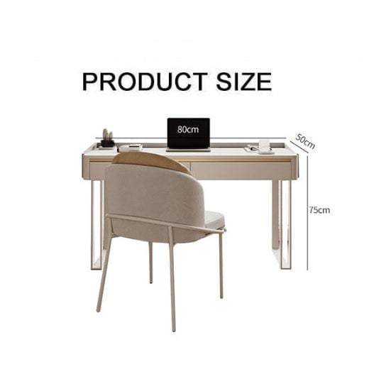 Tusa Office Desk, White, Sintered Stone-Rit Concept-Rit Concept