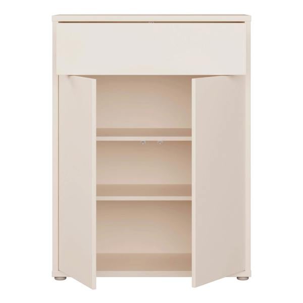 Furniture To Go Alice Springs Shoe Cabinet with 2 Doors Push-to-Open & 1 Drawer Push-to-Open in Sand