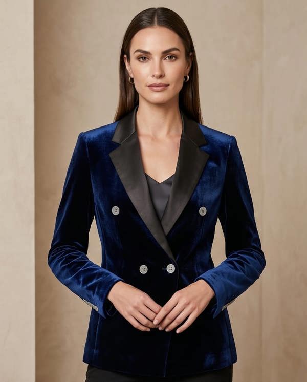 Pamoni Navy Double Breasted Dinner Jacket